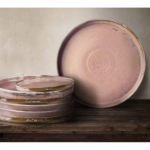 ZORZA PŁASKI TALERZ PORCELANOWY BRUDNY RÓŻ VERLO 18 cm - obrazek 3