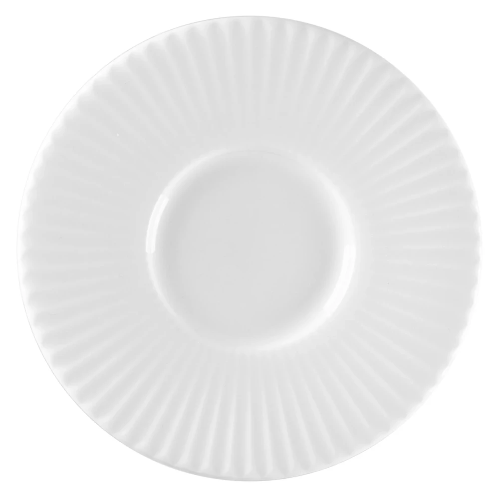 r-bcspsa13-12 PORCELANOWY SPODEK DO ESPRESSO RYFLOWANY SPECTRA 13 cm - obrazek 1