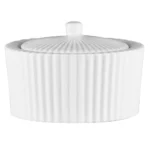 BIAŁA PORCELANOWA CUKIERNICA RYFLOWANA RAK SPECTRA