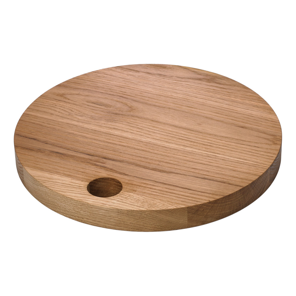 V-11547-2 DĘBOWA DESKA DO SERWOWANIA OKRĄGŁA SIMPLE 28cm - obrazek 1